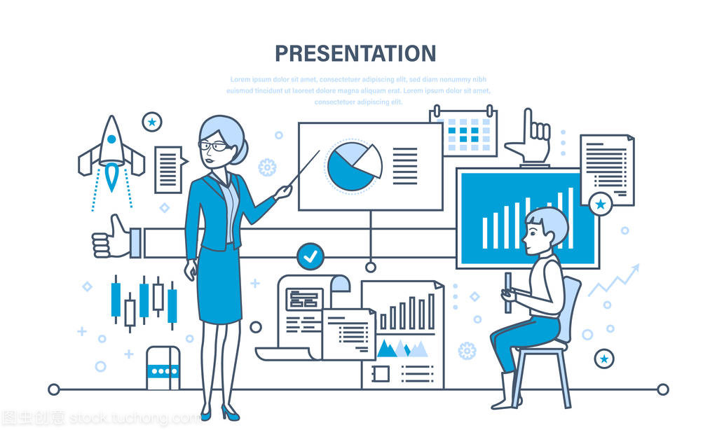 演講者做演示文稿和關于市場、 銷售、 電子商務專業(yè)培訓